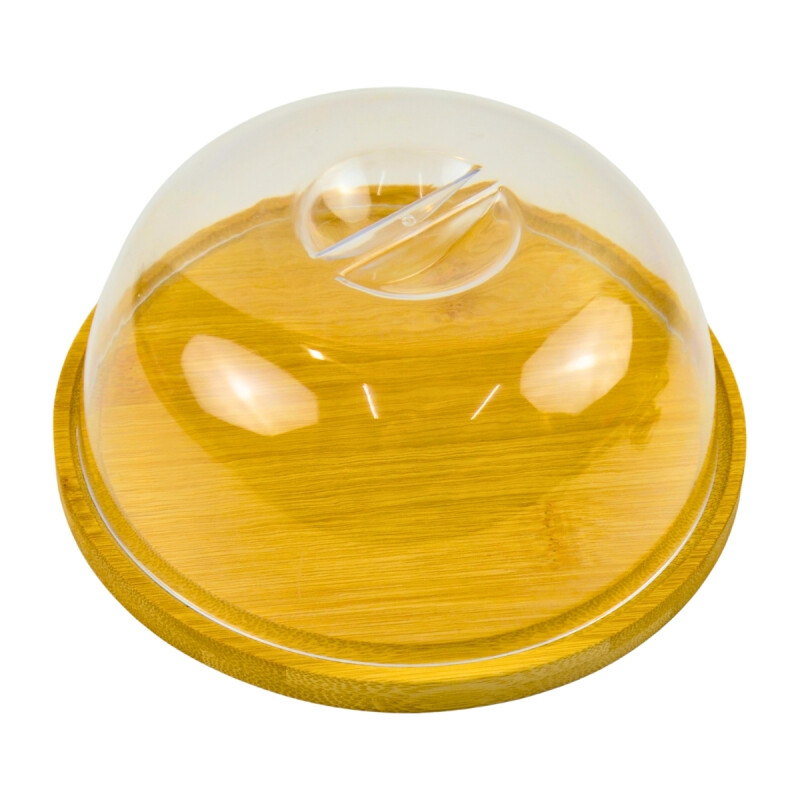 Quesera bamboo D18 x 8 cm c/acrilico MADERA