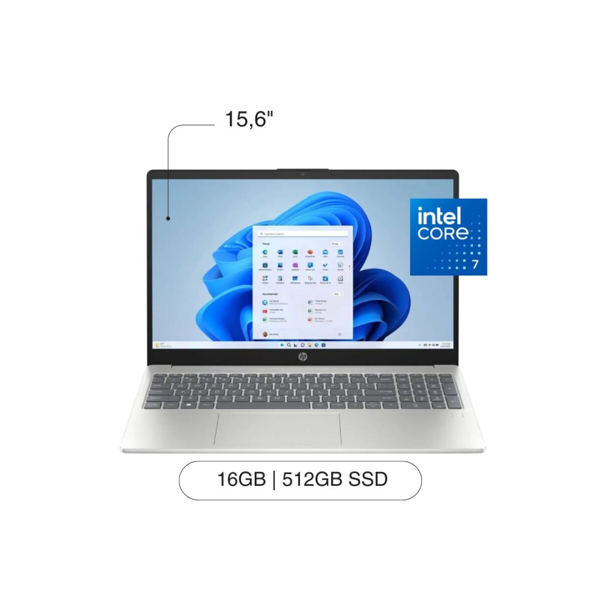 Notebook HP 15-FD1899NR 15.6' FHD 512GB / 16GB RAM Intel Core 7 150U W11 