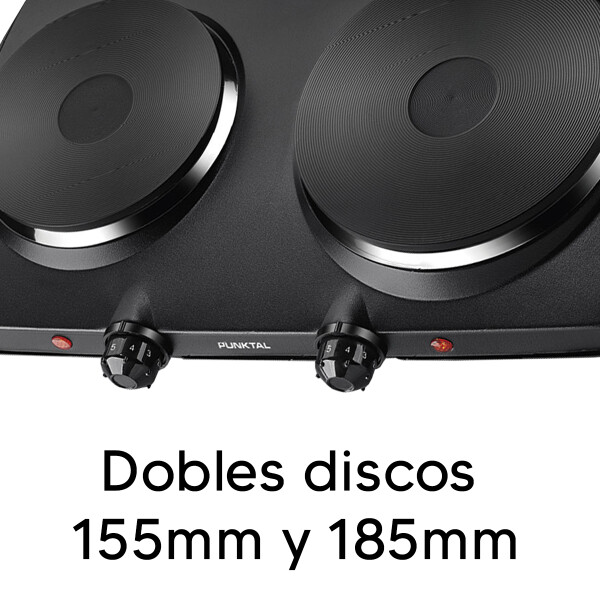 Anafe Doble Eléctrico Punktal Pk-pc 02 ANAFE ELECTRICO PUNKTAL PK-PC02 NEGRO