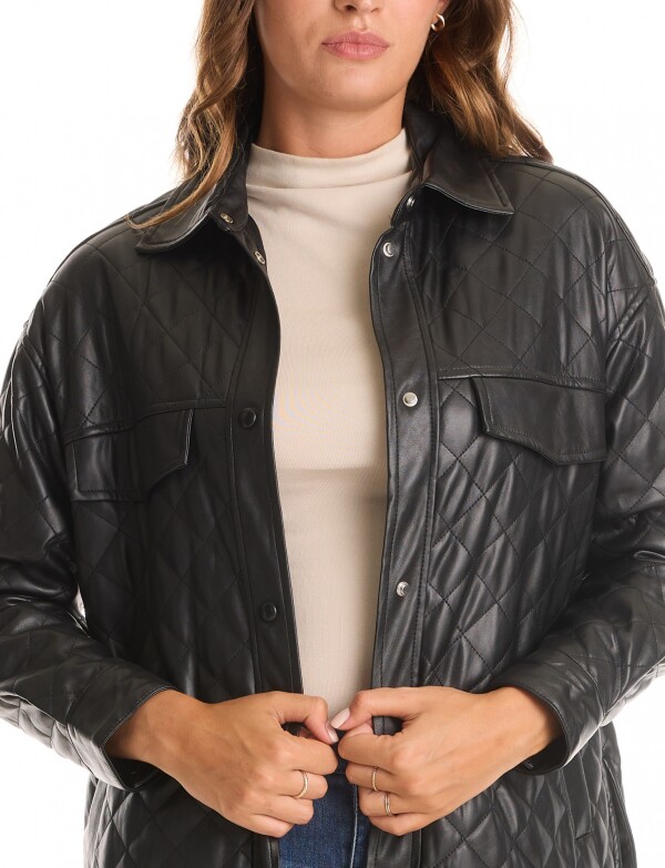 Chaqueta Eco Cuero NEGRO
