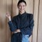 Camisa Magda Denim Negro Picado