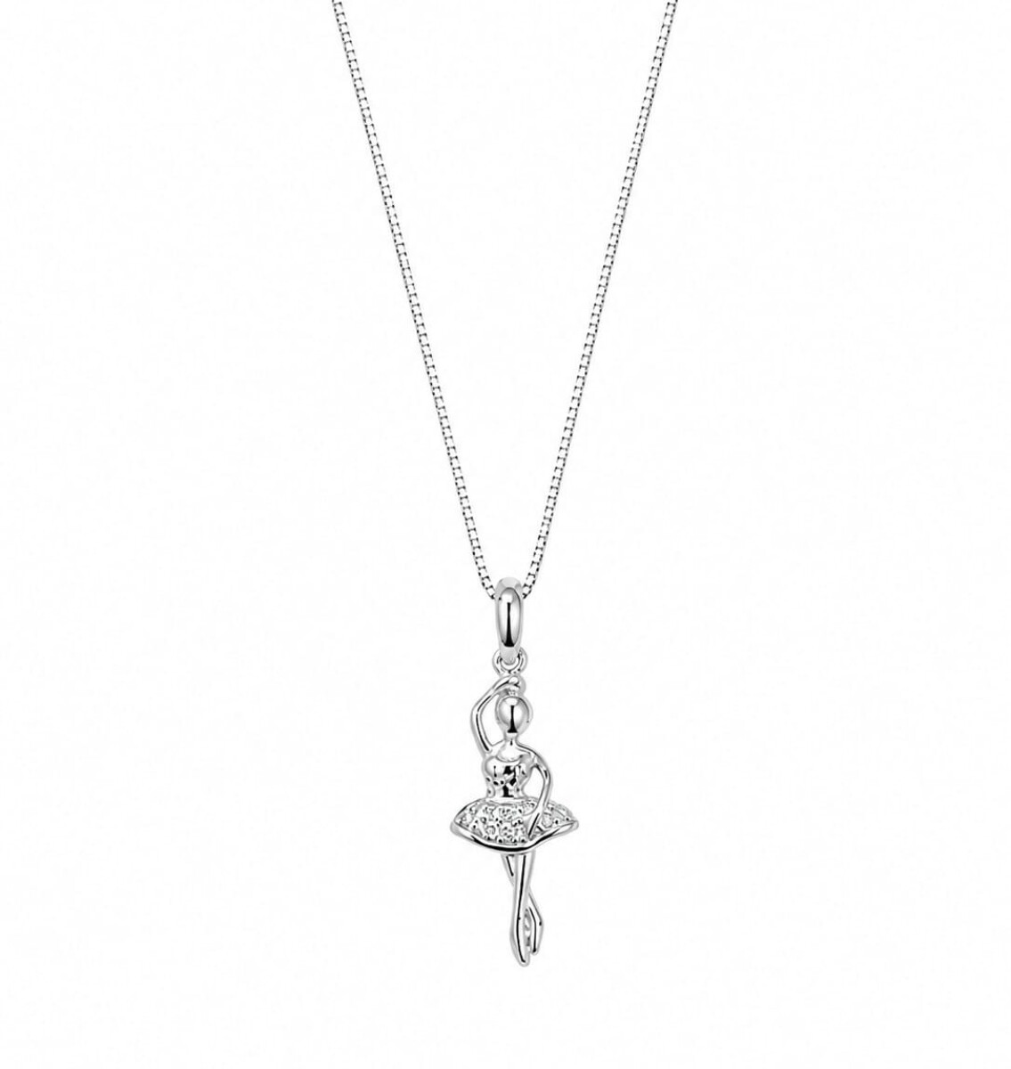 cadena y colgante bailarina con cubic zirconias 