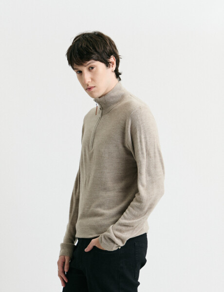 470415 REMERA HARRINGTON LABEL Beige Melange