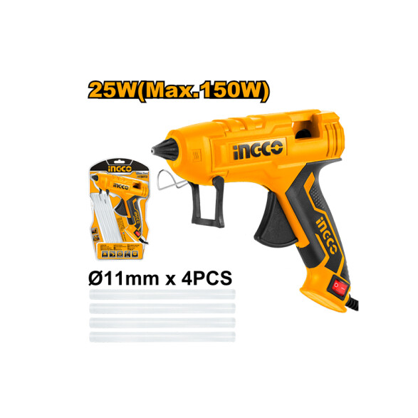 Pistola silicona caliente 25W (máx 150W) ING0892
