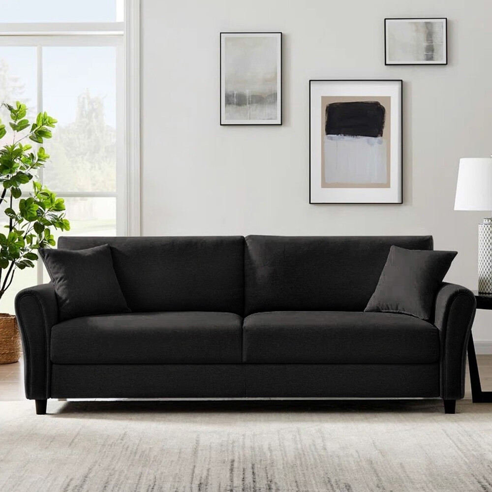 SOFÁ CAMA SILLÓN 3 CUERPOS NEGRO