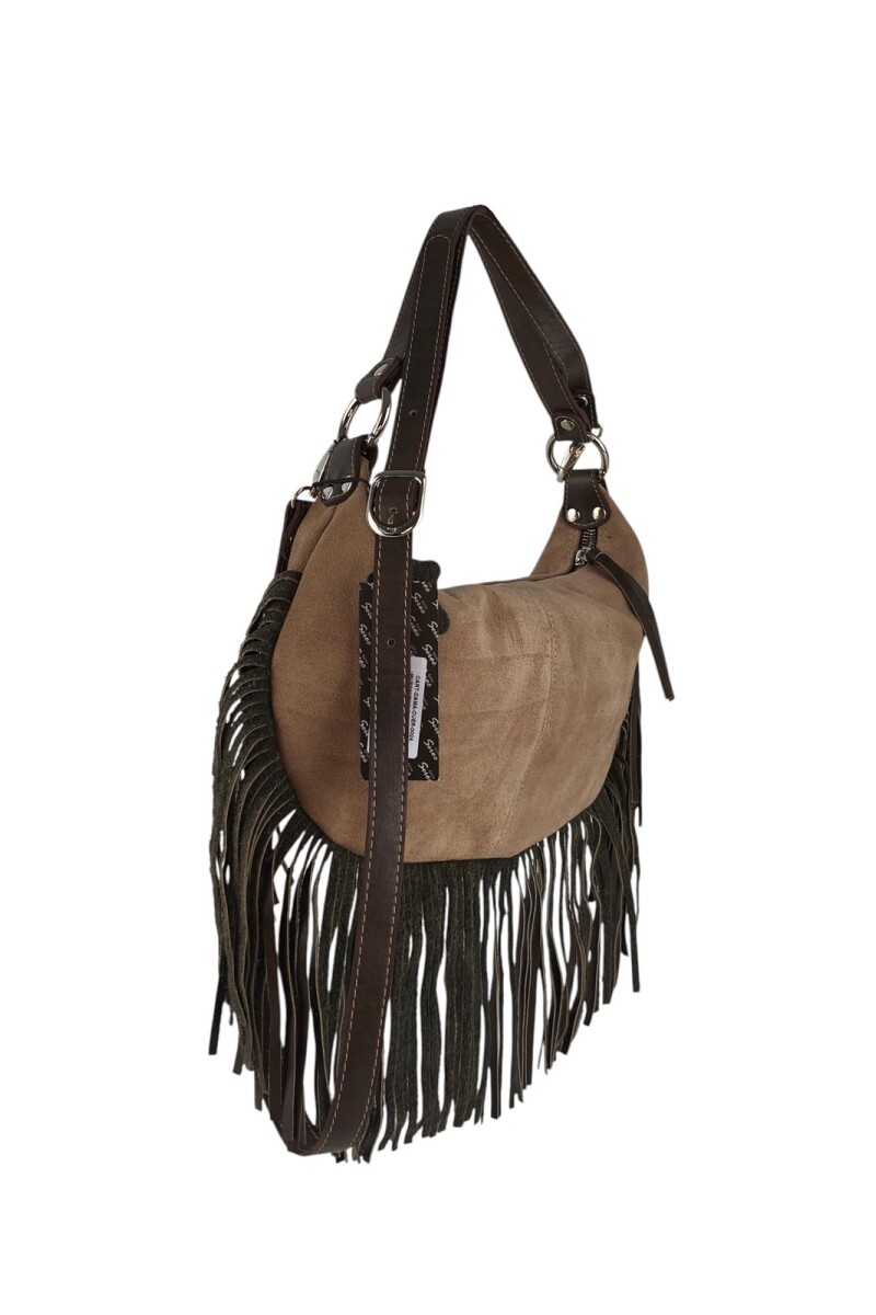 Cartera con flecos Tostado