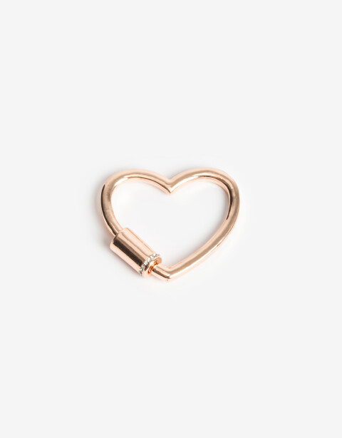 Llavero Metal Llavero Y Bag Charm Corazón - Dorado Oro Rosa