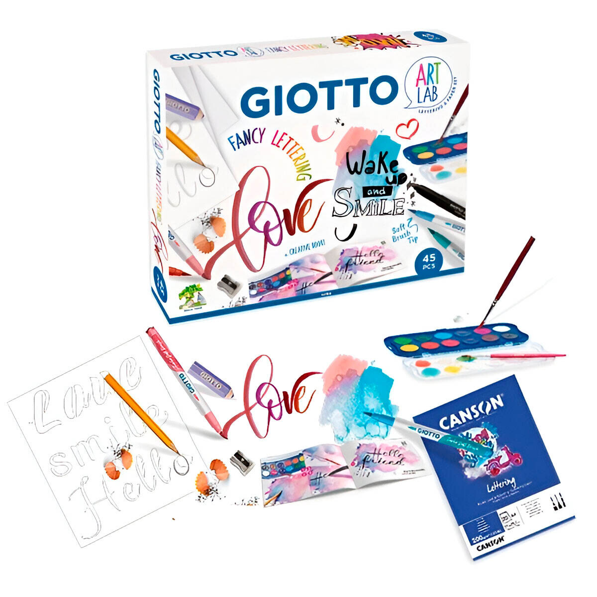 Set Arte Lettering Completo 45 Piezas Multicolor 