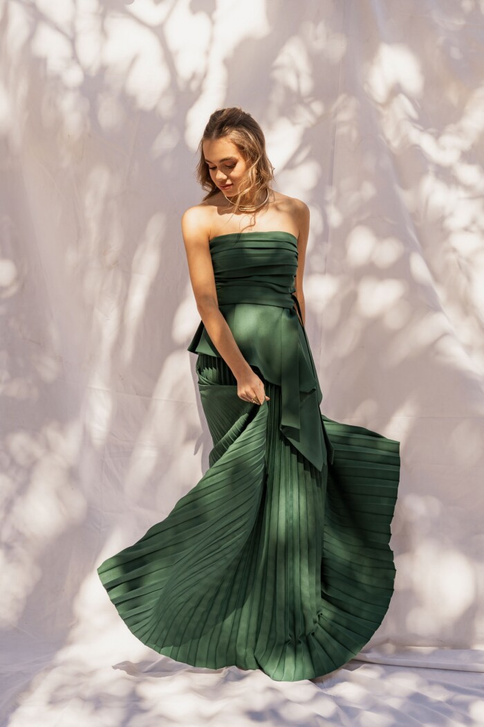 FALDA OLIVIA MAXI FOREST GREEN FALDA OLIVIA MAXI FOREST GREEN