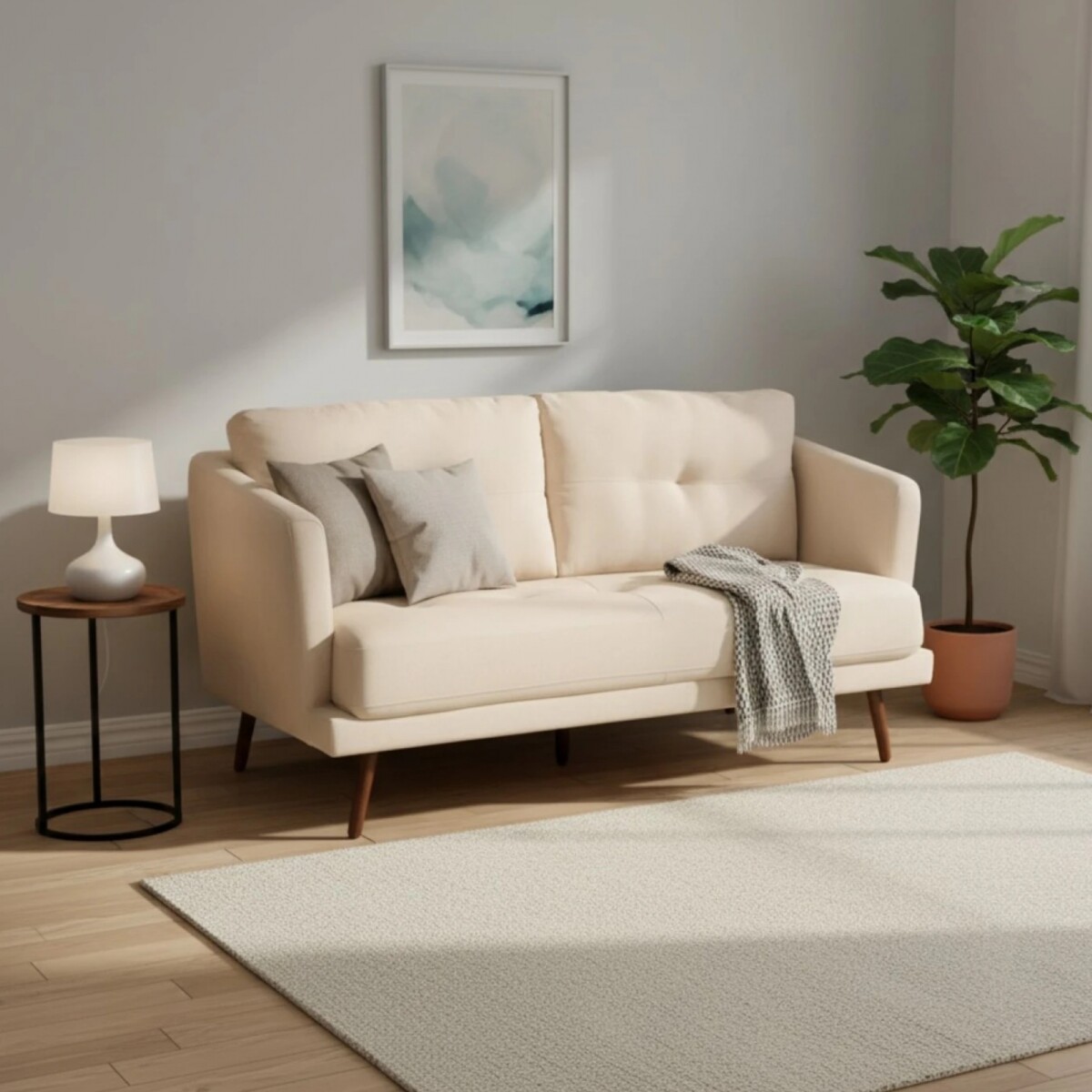 Sillón 2 Cuerpos Sofá - Triunfo - Beige 