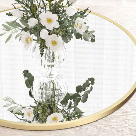 Espejo Redondo con borde dorado Dorado