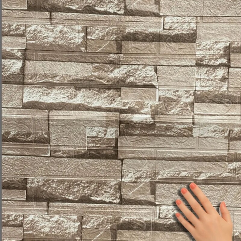 30 Placas Revestimiento Pared Autoadhesiva 70x77cm Promo X30 Piedra Oscura