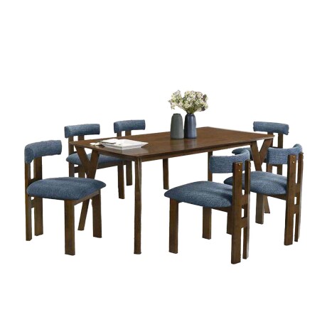 JUEGO DE COMEDOR 1+6 MADERA MARRON IRINA
