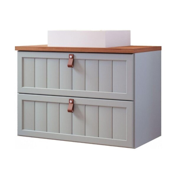 MUEBLE DE BAÑO SUSPENDIDO 80 CM CON BACHA - PISTACHO/FREIJO MUEBLE DE BAÑO SUSPENDIDO 80 CM CON BACHA - PISTACHO/FREIJO