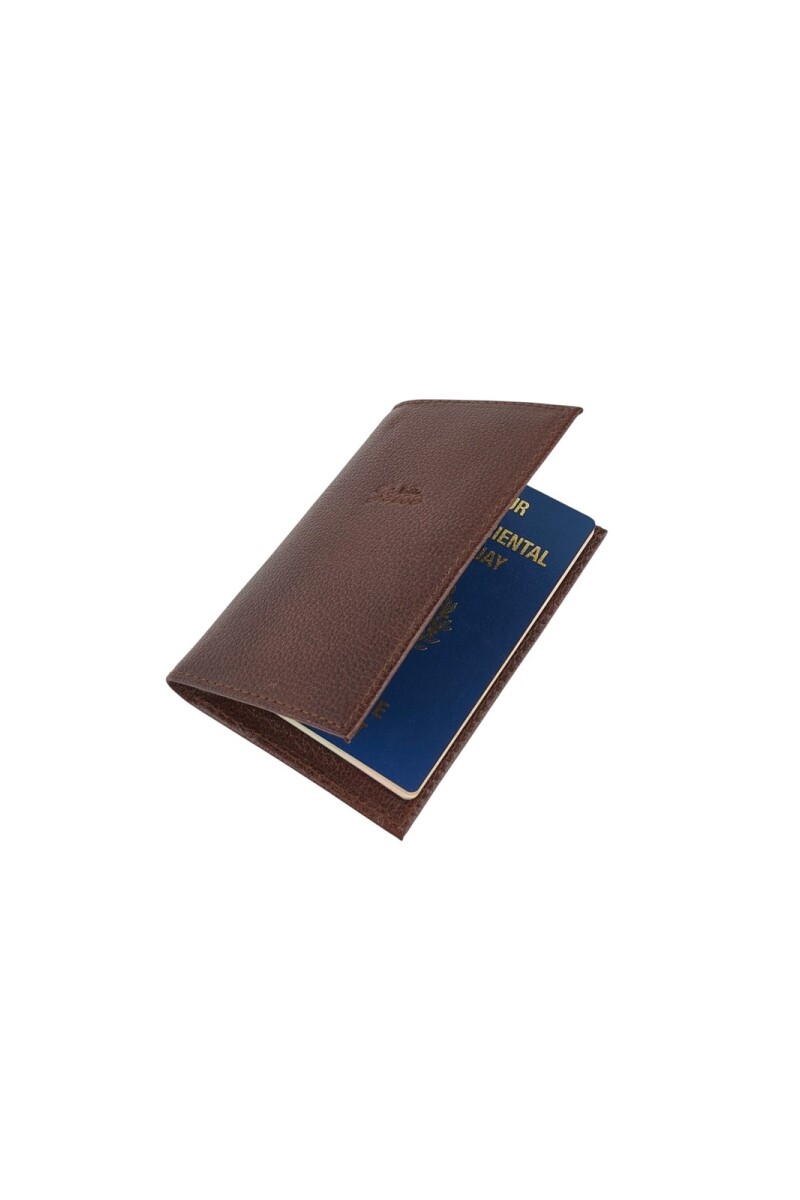 Porta pasaporte Marron