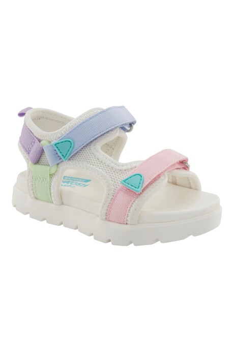 Sandalias casuales, diseño colorblock Sin color