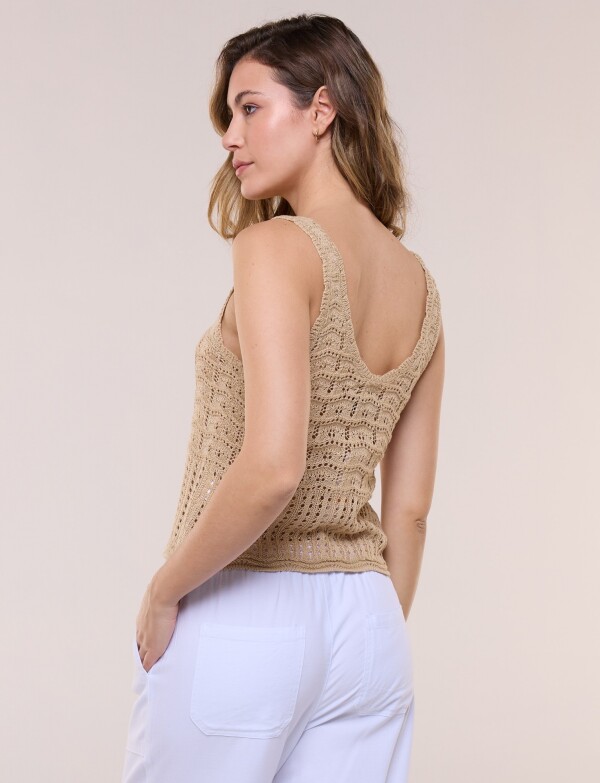 Musculosa De Hilo Calado BEIGE