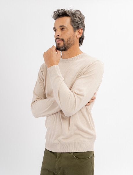 Buzo escote V Sauce beige