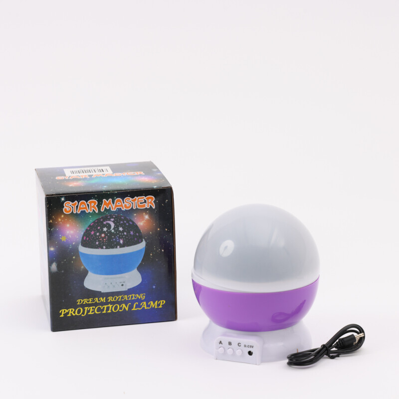 Lampara veladora giratoria proyector led Estrellas Usb Violeta Lampara veladora giratoria proyector led Estrellas Usb Violeta