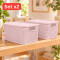 Set x2 Caja simil ratán 25 lts ROSADO