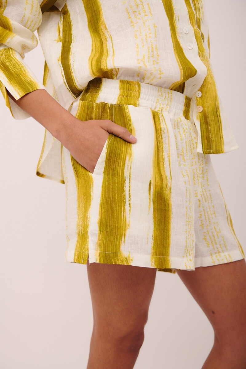 SHORT PERA PRINT Pistacho