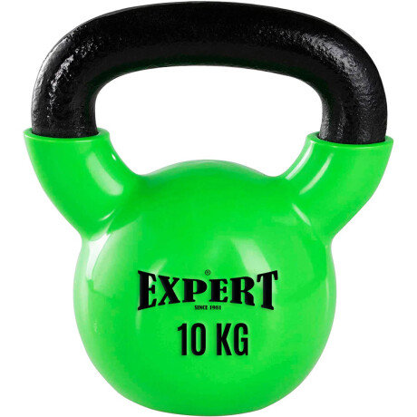 Pesa Rusa 10Kg Expert Hierro Macizo Kettlebell Mancuerna Recubierta Verde