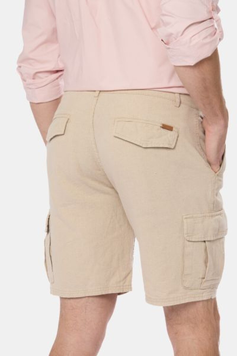 BERMUDA CARGO DE LINO Beige