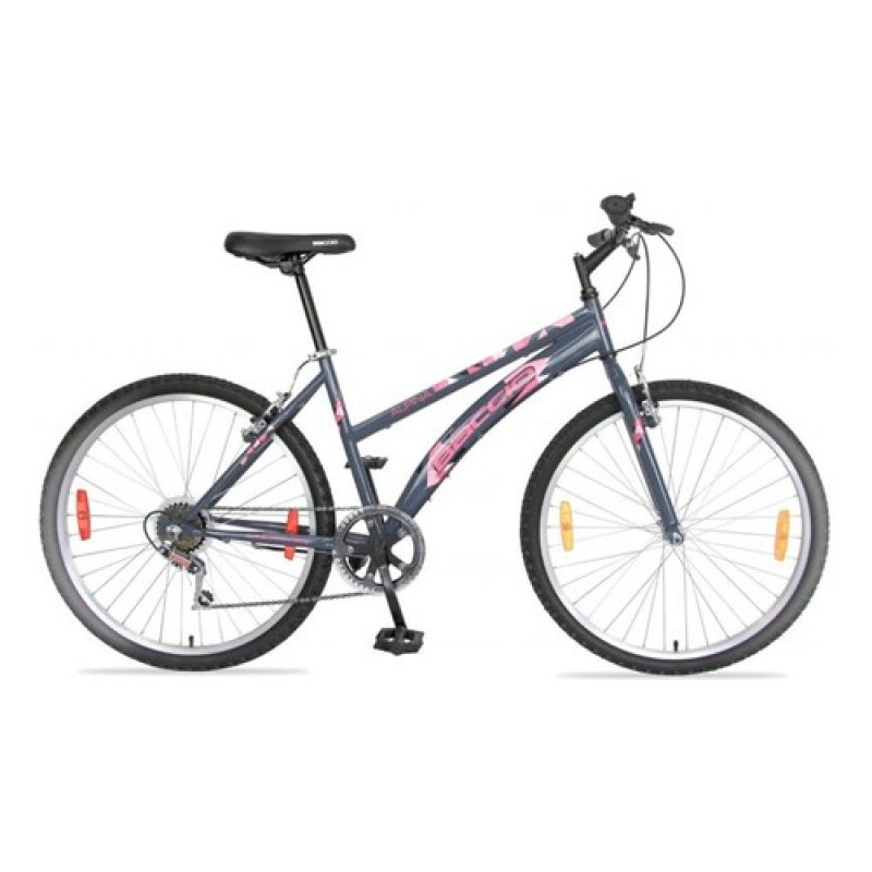 Bicicleta Baccio Alpina Lady Rodado 26 Montaña Con 6 Cambios Shimano Gris/Rosa
