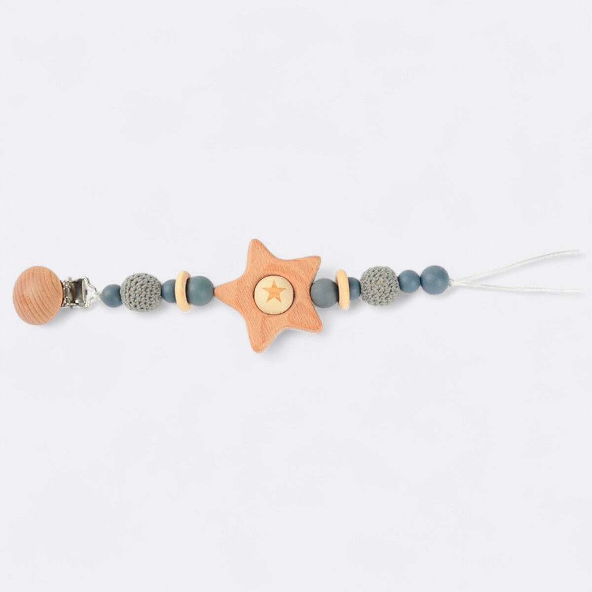 Cadena De Chupete Estrella Grande - Gris 