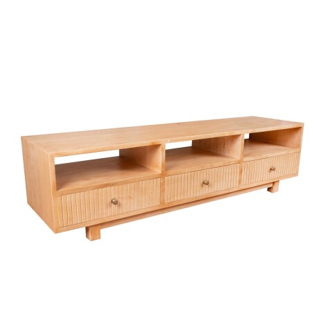 RACK DE LIVING PARA TV MADERA-DE-MANGO NATURAL-BEIGE ENZO NATURAL
