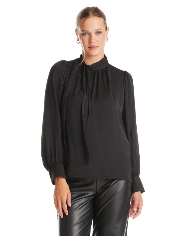 Blusa Lazo & Botones NEGRO