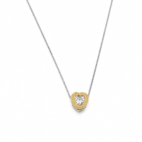 Conjunto cadena y colgante corazon con Zirconia Conjunto cadena y colgante corazon con Zirconia