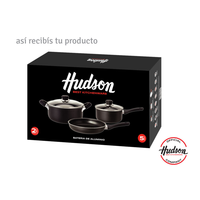 Batería De Cocina 5 Piezas Aluminio Antiadherente Negro