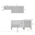 KIT DE COCINA PROVENZAL 4 MÓDULOS COLOR BLANCO Kit De Cocina Provenzal 4 Módulos Color Blanco