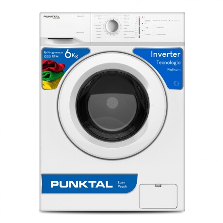 Lavarropas Carga Frontal Punktal PK-66LAV Inverter 6K BLANCO
