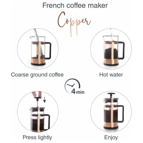 Cafetera Prensa Francesa 6 Tazas 800 ml Copper Lacor Cafetera Prensa Francesa 6 Tazas 800 ml Copper Lacor