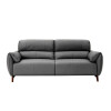 Sofa 4 cuerpos 240 x 90 x 82 100 % cuero Gris Cemento patas madera negra Sofa 4 cuerpos 240 x 90 x 82 100 % cuero Gris Cemento patas madera negra