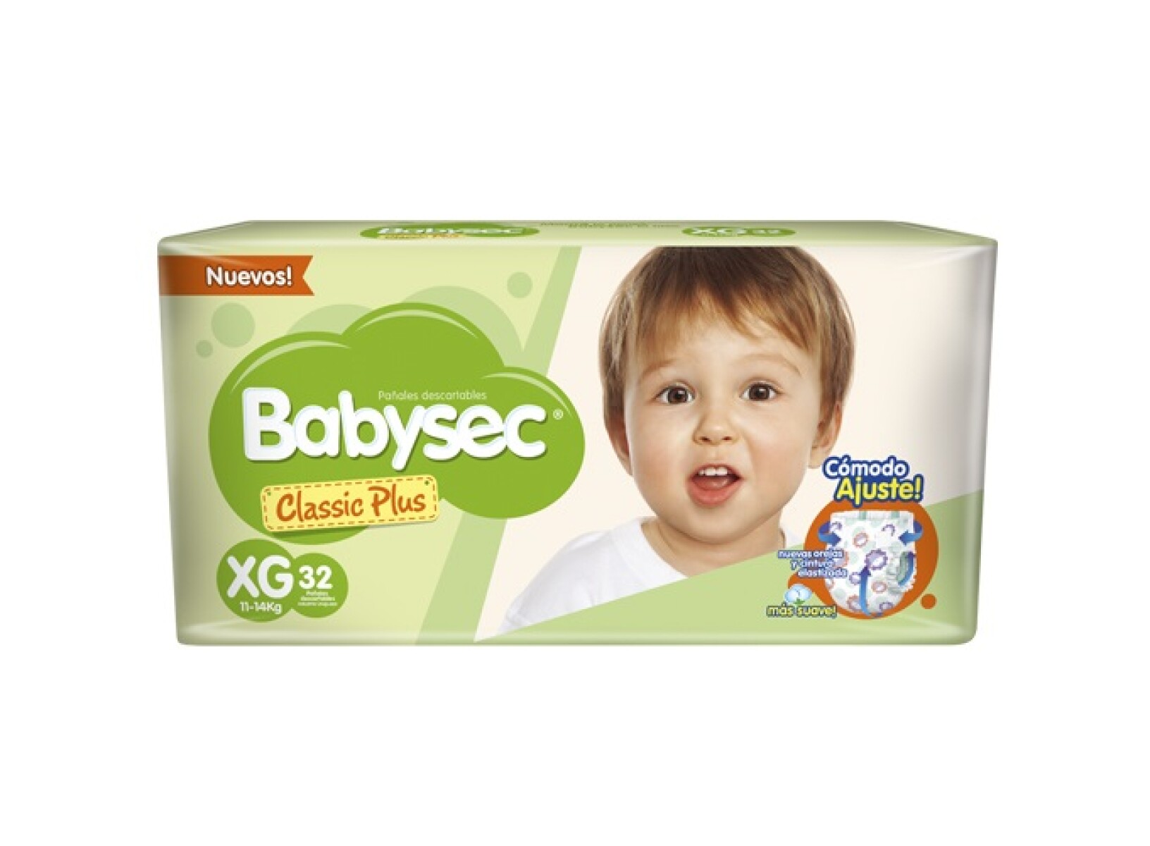Pañales Babysec Classic Plus XG 32 Unidades 