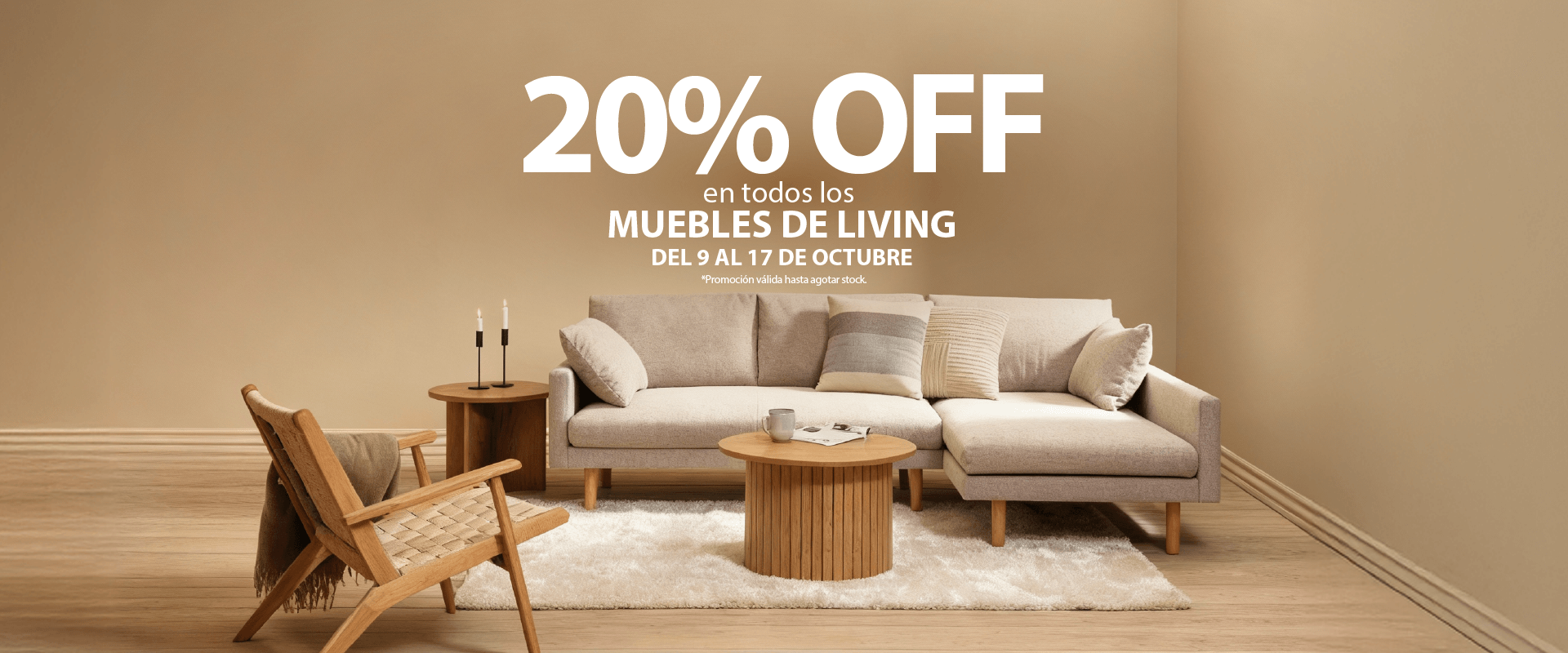 20% OFF en todos los muebles de LIVING