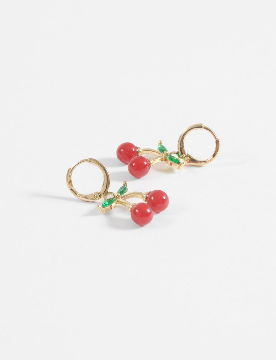 Caravanas aros cherry - dorado 