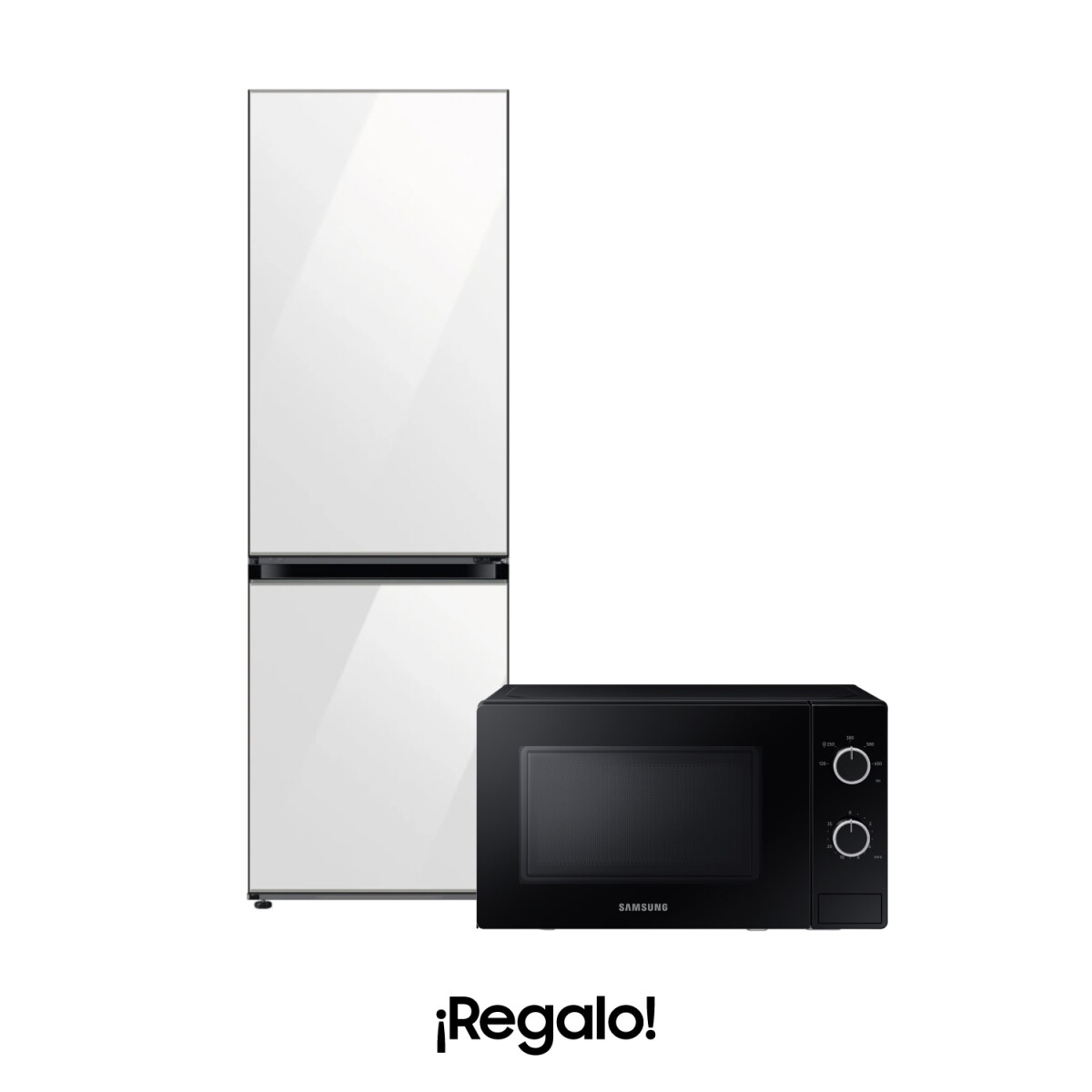Heladera Samsung Bespoke 328 L + Microondas MS20 de regalo - White 