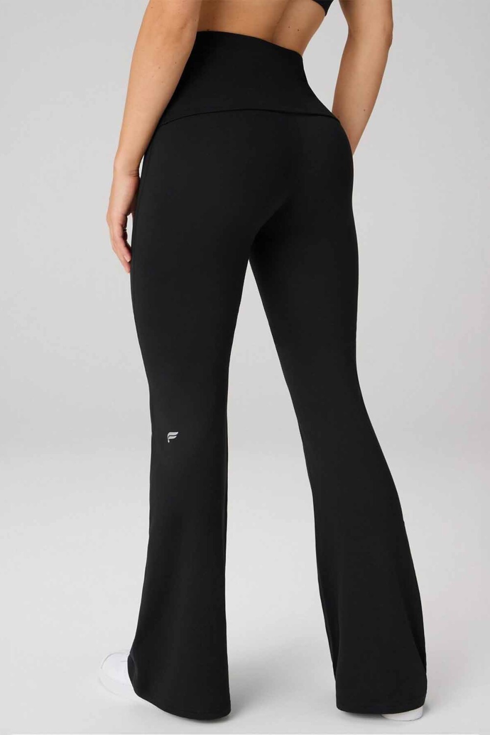Leggings Flare Cloud Jersey Foldover Mujer Black