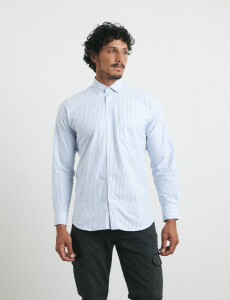 012684 CAMISA HARRY Celeste/blanco