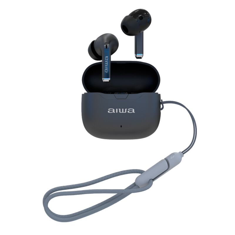 Auriculares Bluetooth AIWA Waterproof TWS con Micrófono y Cancelación de Ruido Negro