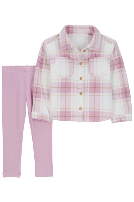 Set dos piezas, calza de algodón y camisa de micropolar Sin color