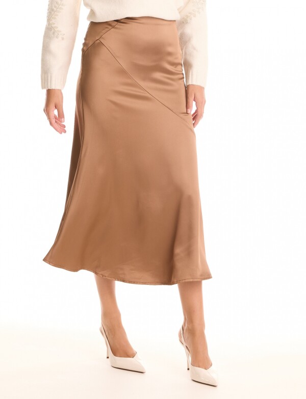 Falda Saten TOSTADO