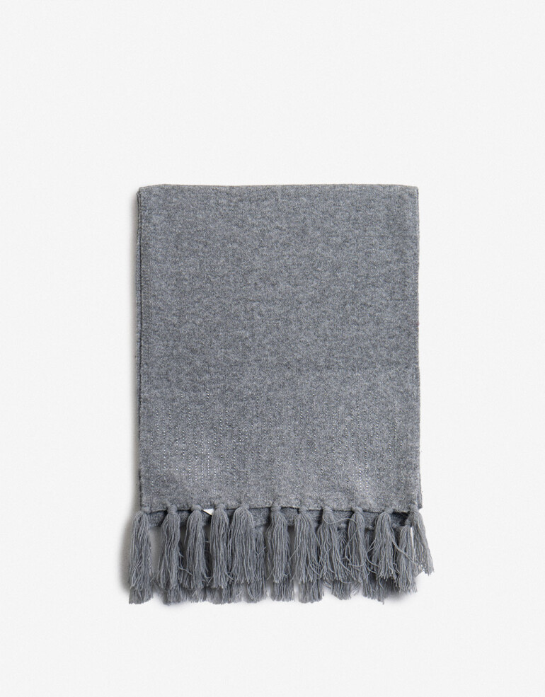 Bufandas Apliques: Hotfix/Bordado/Parches Bufanda Tejida Con Hotfixs - Gris Medio