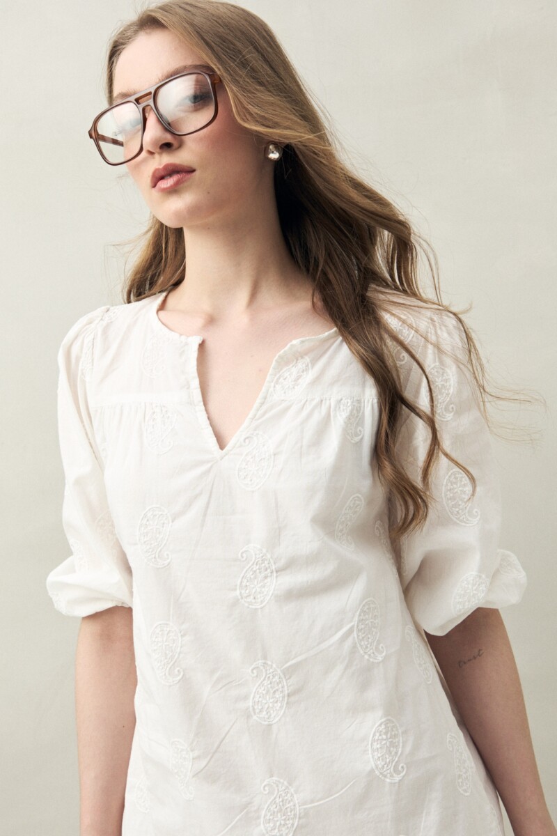 VESTIDO BULGARO Blanco