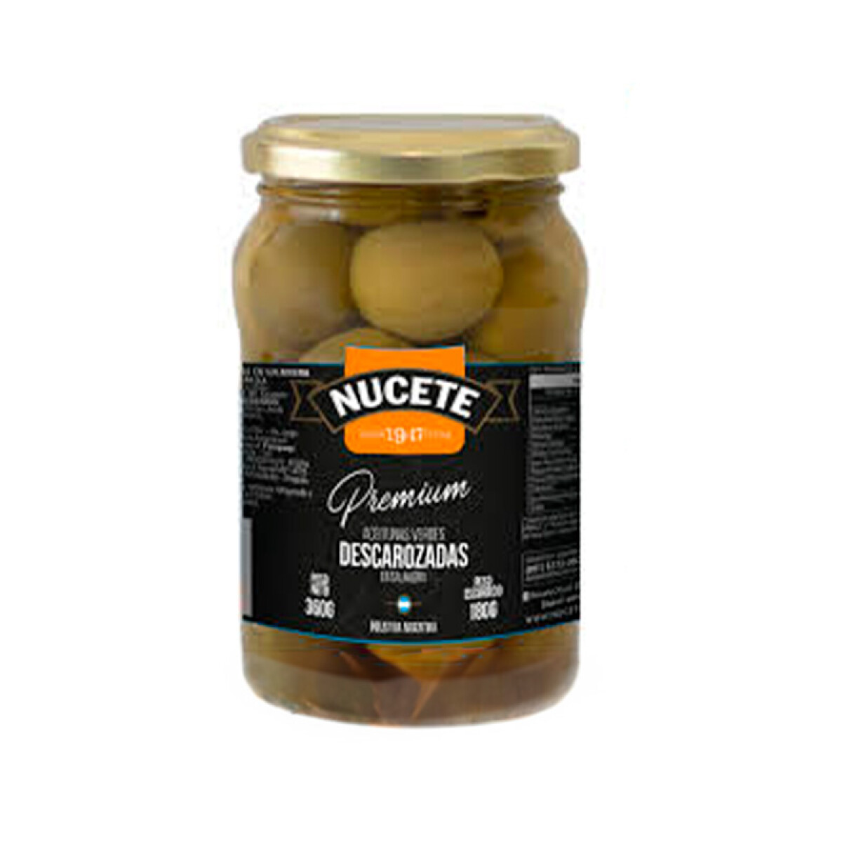 Aceitunas verdes sin carozo 180g Nucete 