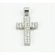 Cruz Oro Blanco 18 K Y Brillantes Cruz Oro Blanco 18 K Y Brillantes